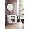 James Martin Vanities Linden 24in Single Vanity, Glossy White w/ White Glossy Composite Stone Top E213V24GWWG